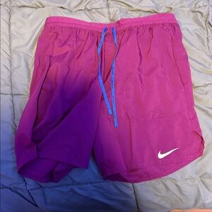 Nike Magenta Shorts with Blue Drawstring